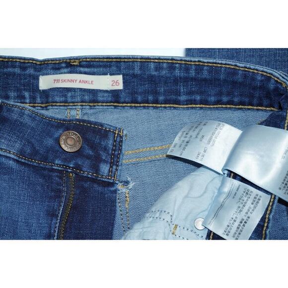 Levi’s 711 Skinny Ankle Jeans Bundle – Size 26 – Raw Hem Distressed Stretch - Picture 11 of 16